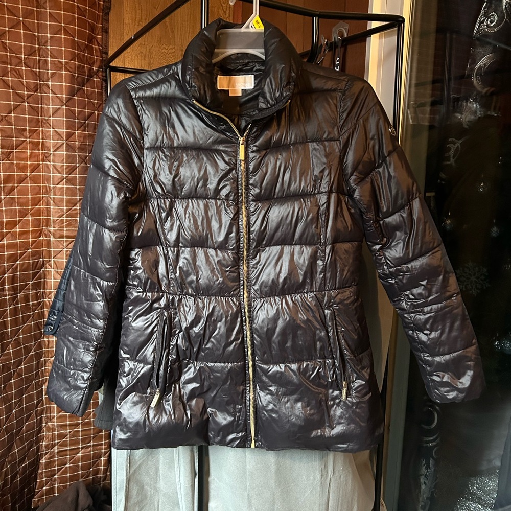 Michael Kors Shiny Black Puffer Jacket